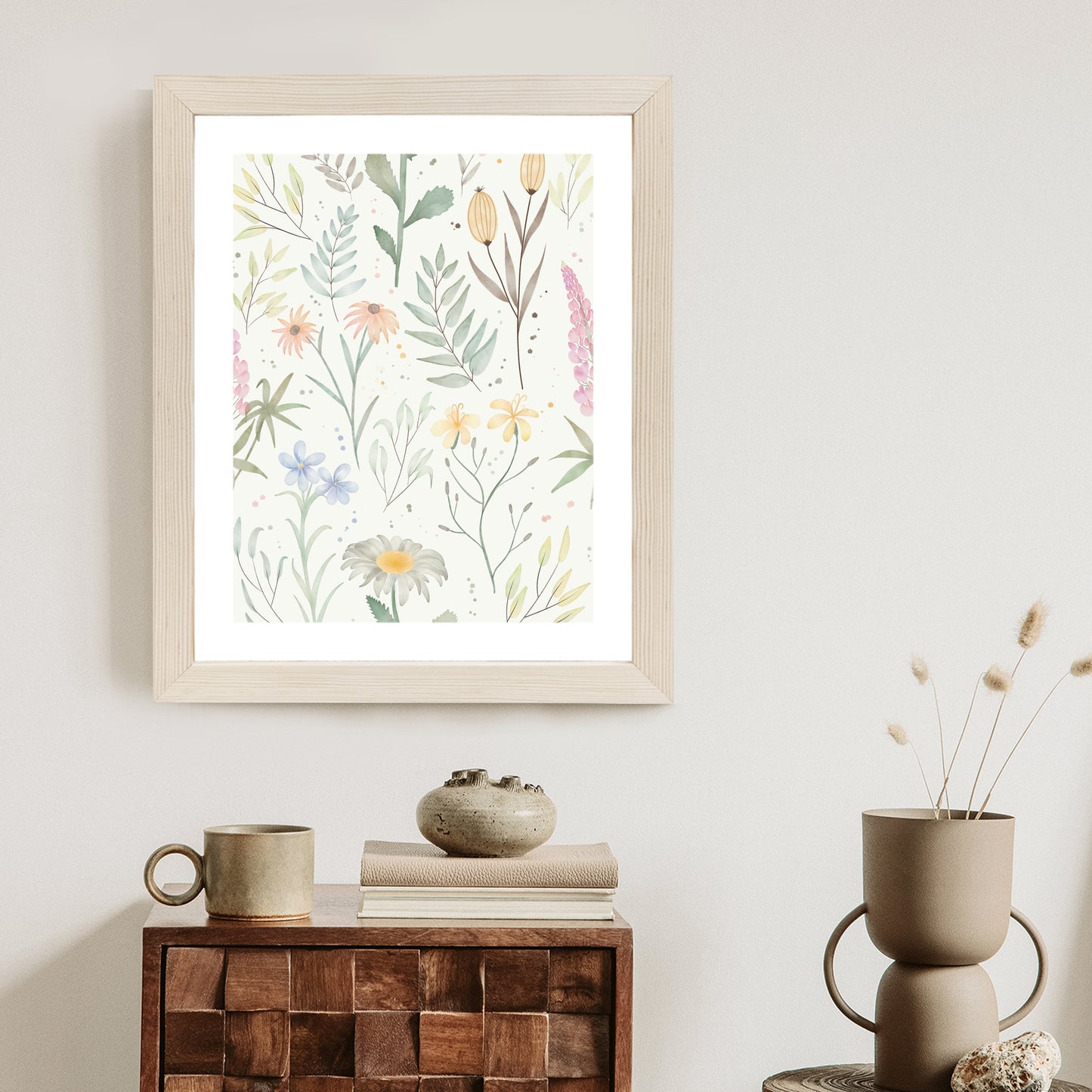 Poster Pastellaquarell-Wildblumen
