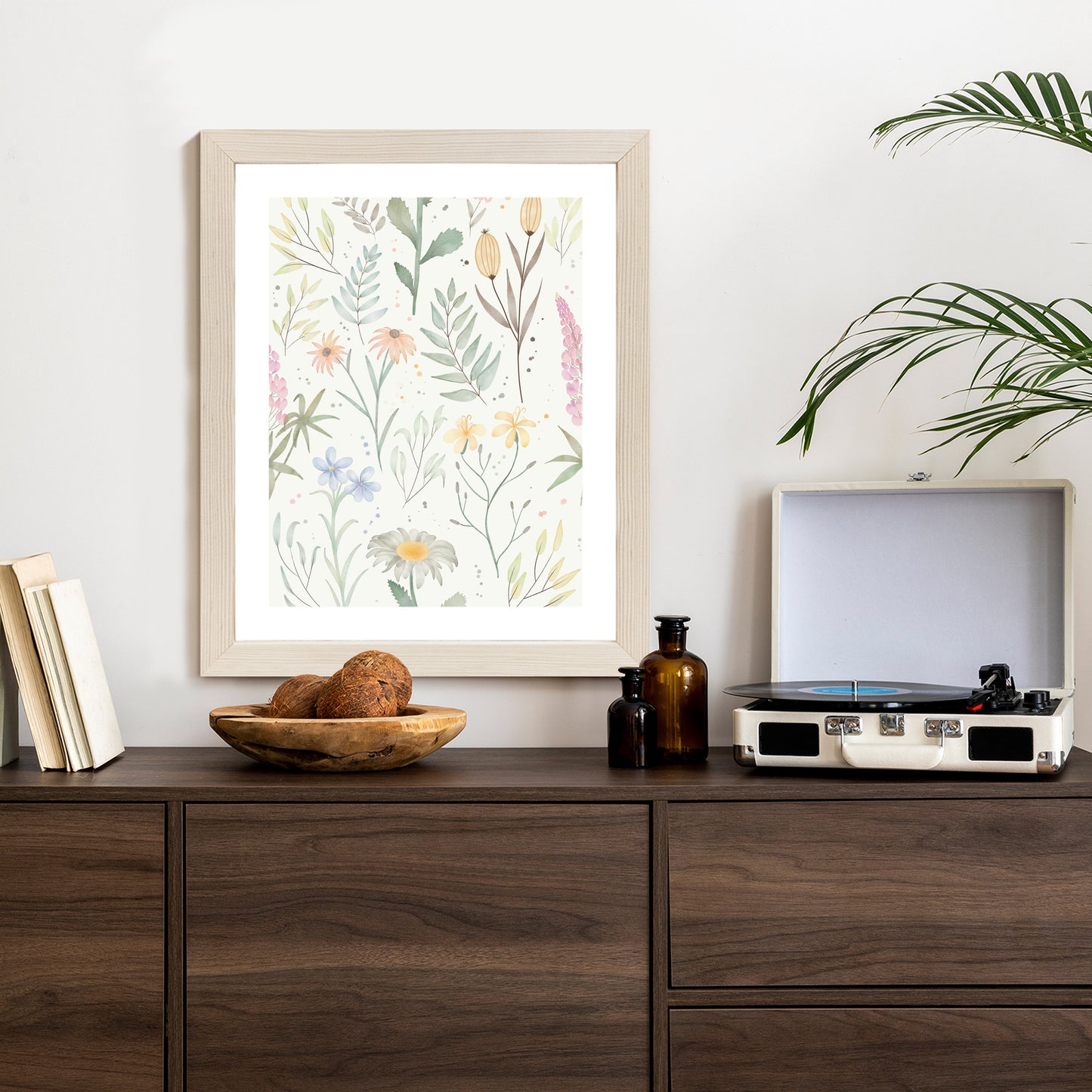 Poster Pastellaquarell-Wildblumen