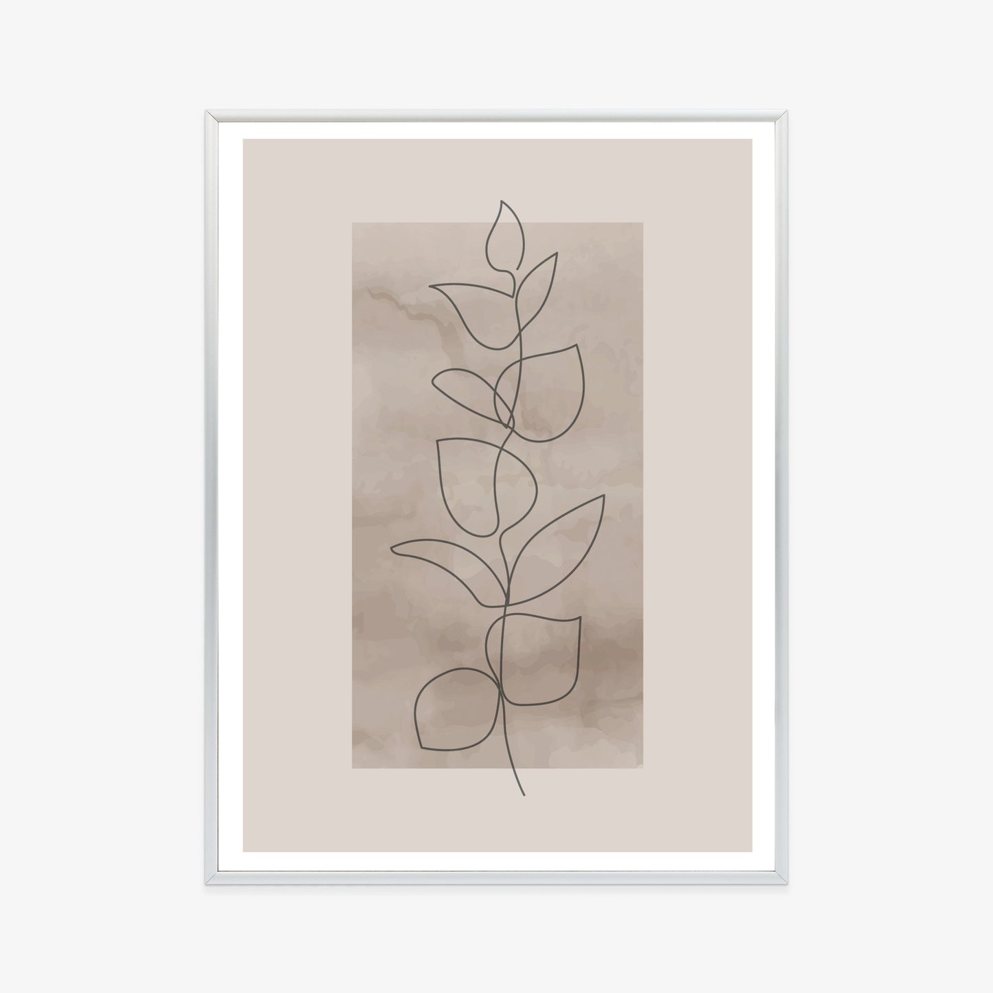 Poster Abstrakte Minimalistische Pflanze Auf Beigem Hintergrund