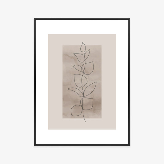 Poster Abstrakte Minimalistische Pflanze Auf Beigem Hintergrund