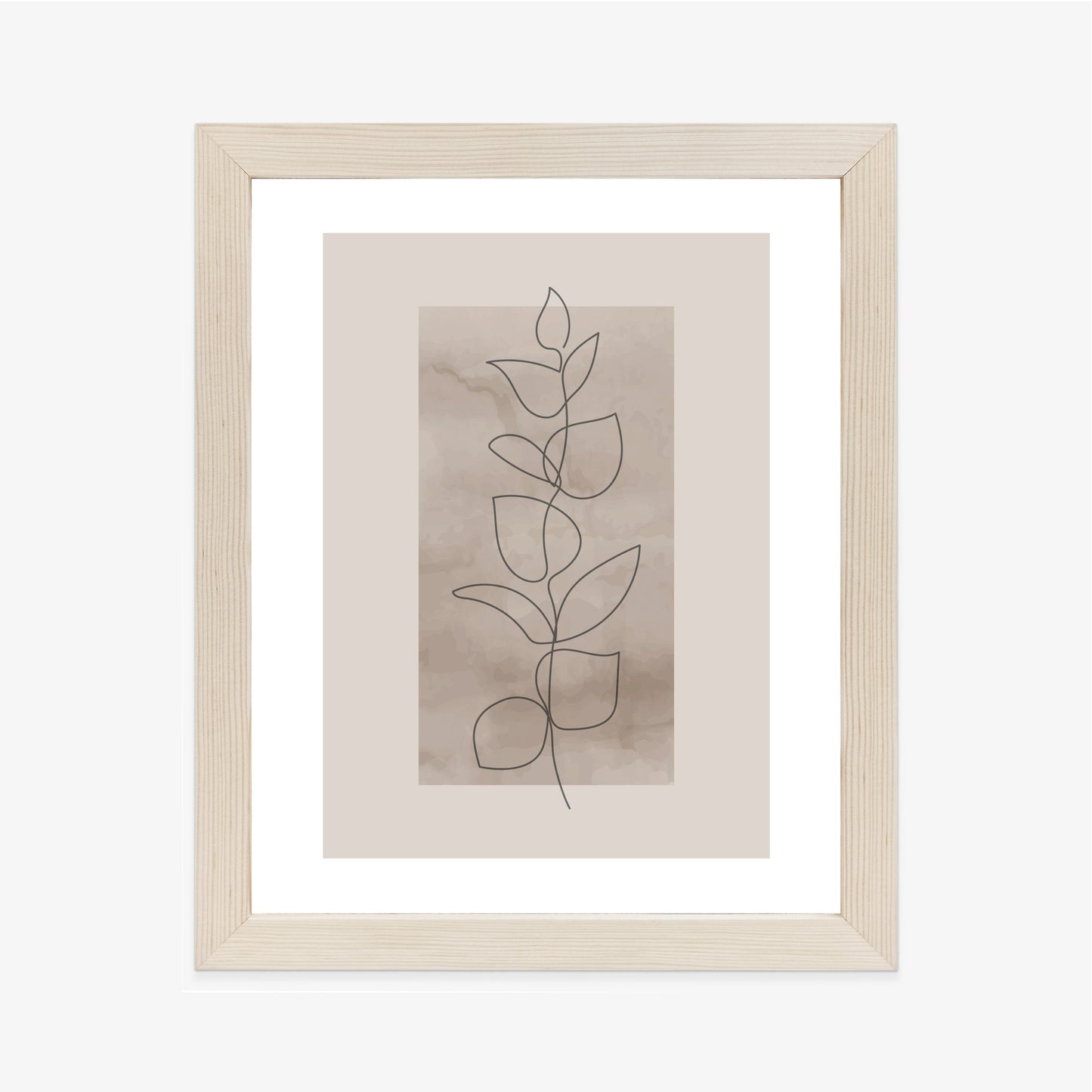 Poster Abstrakte Minimalistische Pflanze Auf Beigem Hintergrund