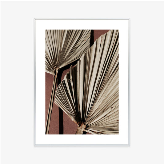 Poster Exotische Palmblätter Aus Nächster Nähe Rahmen Holz Mit Passepartout Farbe Natürlich
