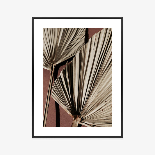 Poster Exotische Palmblätter Aus Nächster Nähe Rahmen Holz Mit Passepartout Farbe Natürlich