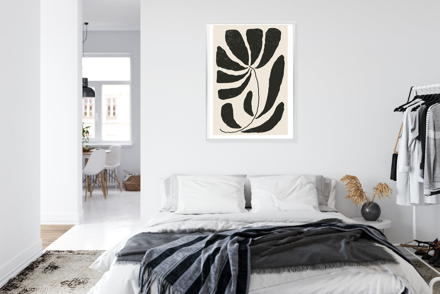 Poster Blume Mit Blättern Im Matisse-Stil