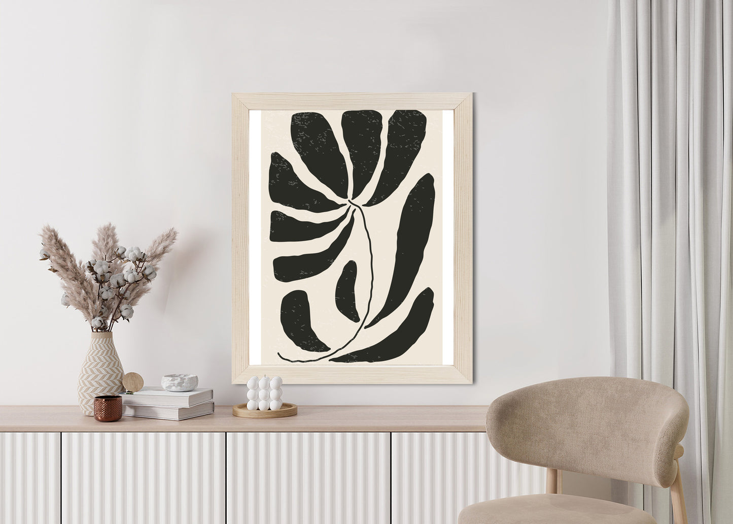 Poster Blume Mit Blättern Im Matisse-Stil