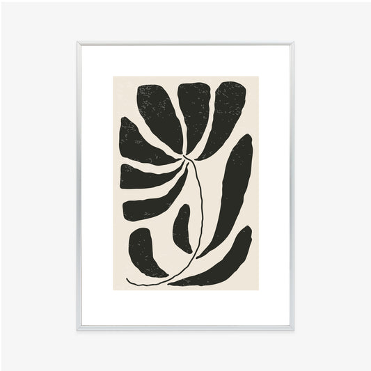 Poster Blume Mit Blättern Im Matisse-Stil