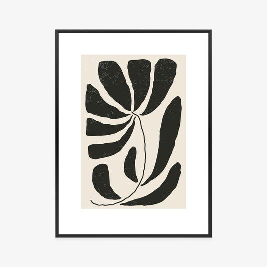 Poster Blume Mit Blättern Im Matisse-Stil
