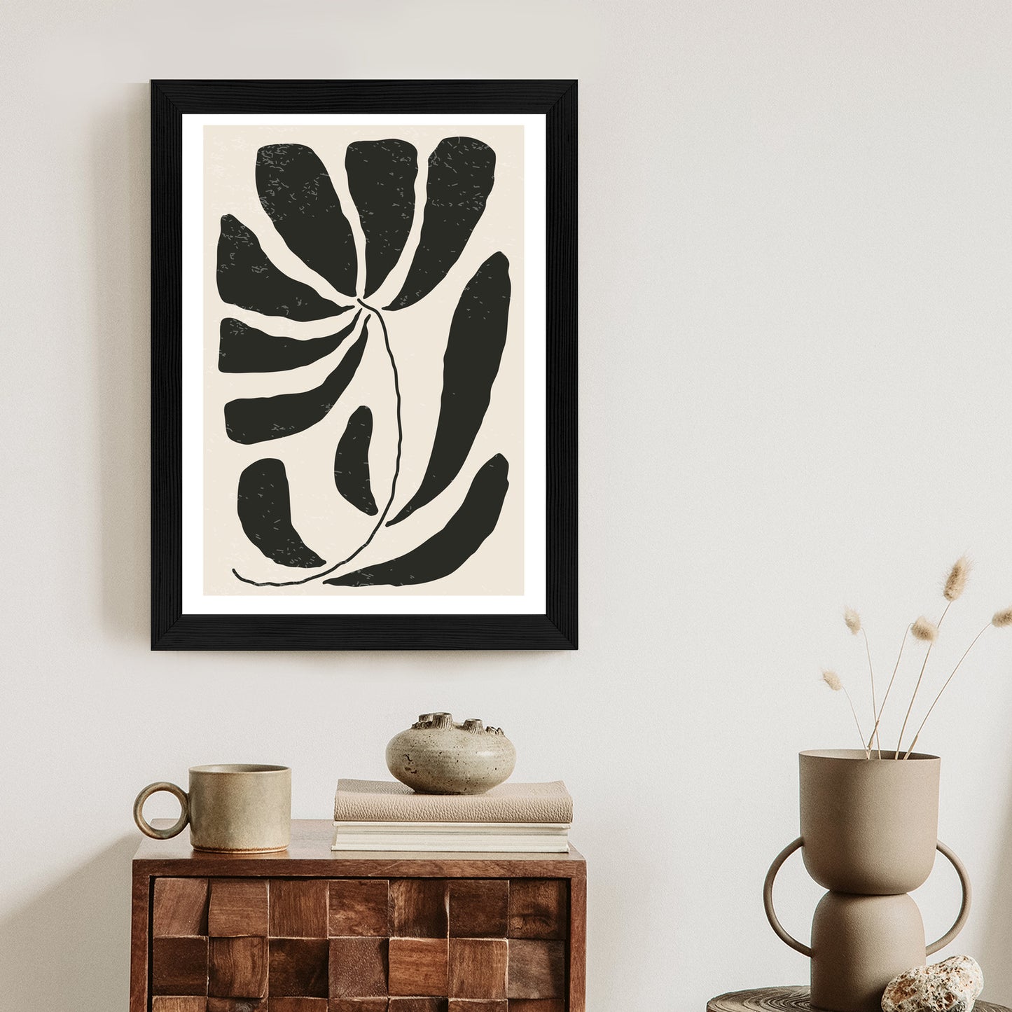 Poster Blume Mit Blättern Im Matisse-Stil