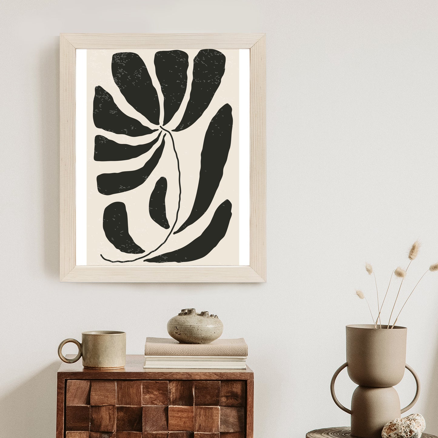 Poster Blume Mit Blättern Im Matisse-Stil