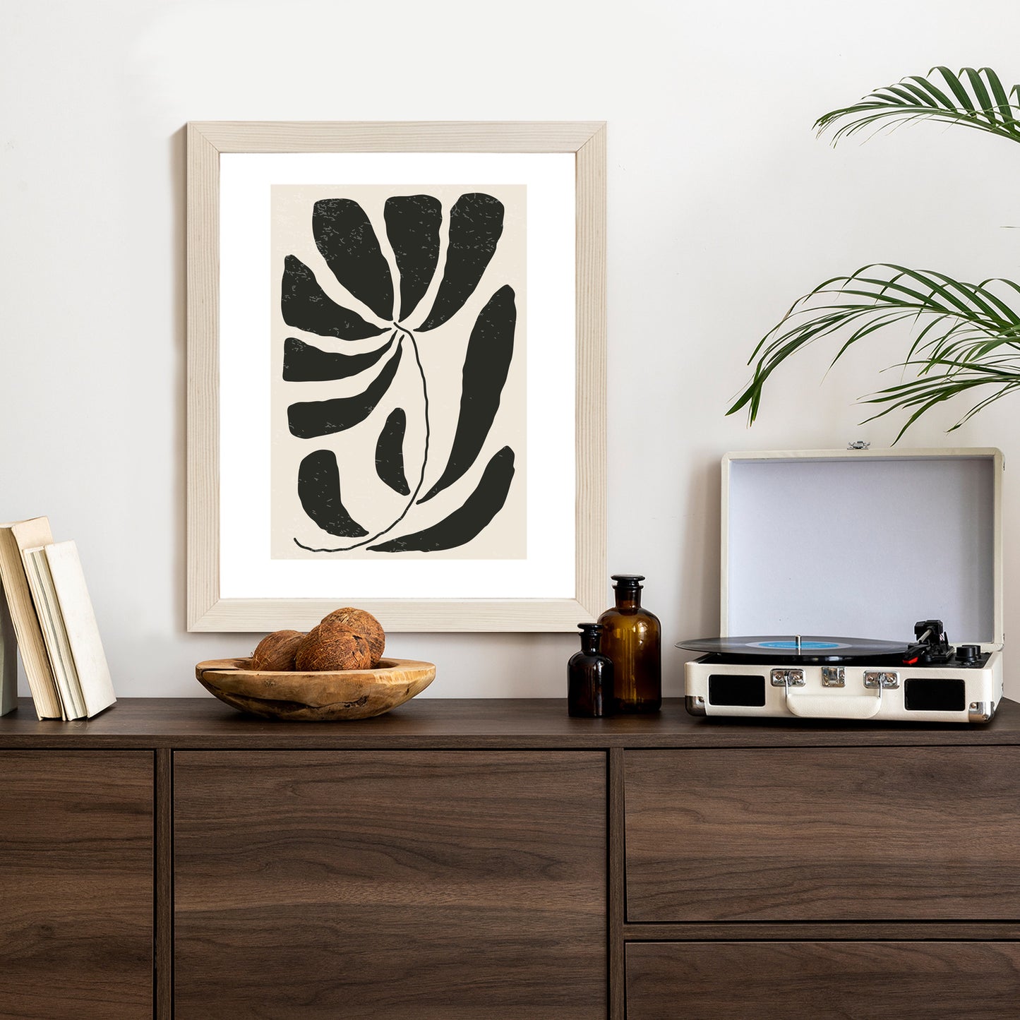 Poster Blume Mit Blättern Im Matisse-Stil