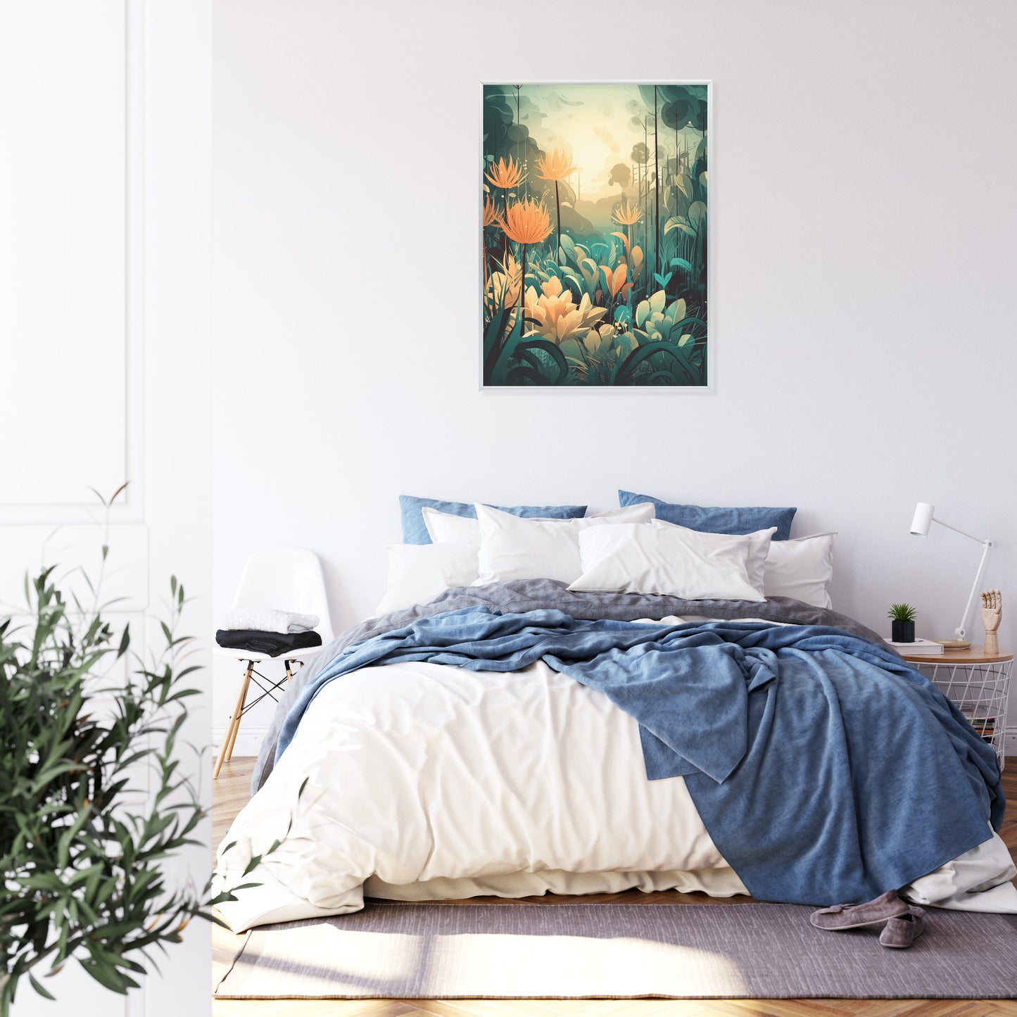 Poster Vegetation In Einem Tropischen Dschungel Rahmen Holz Mit Passepartout Farbe Natürlich