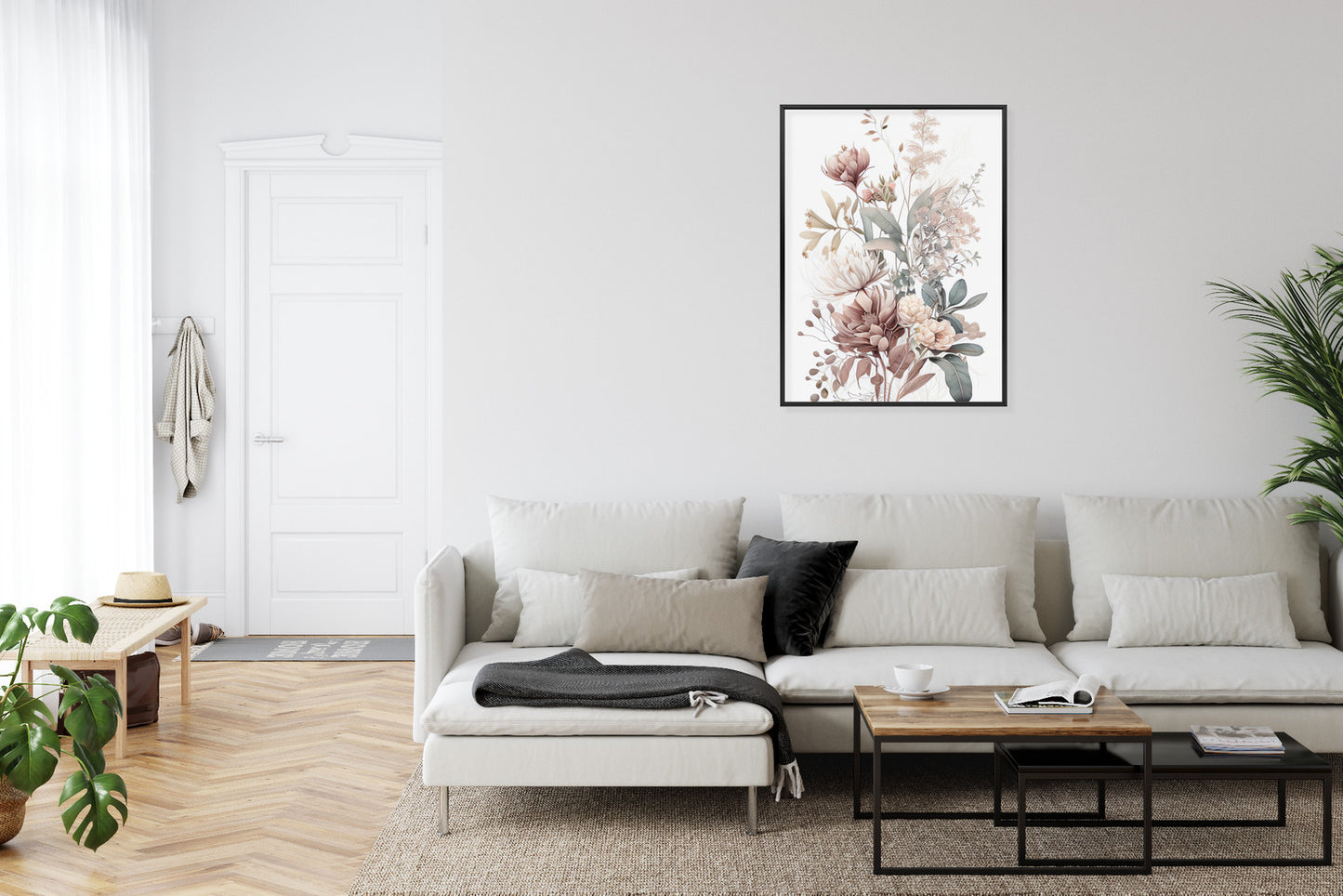 Poster Strauß Romantischer Blumen In Pastelltönen