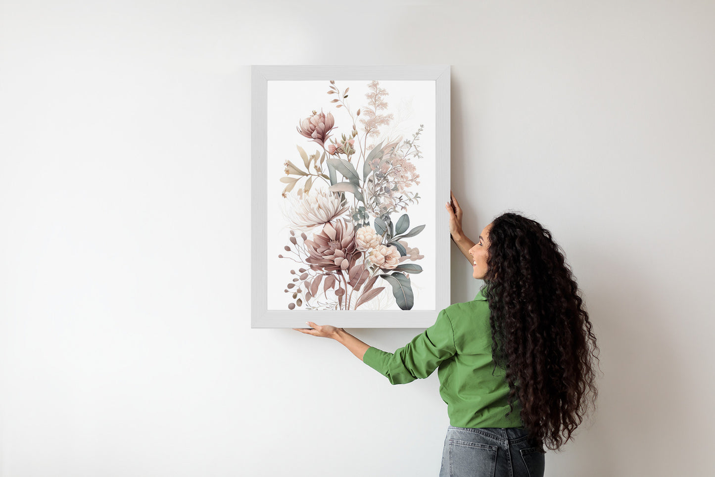 Poster Strauß Romantischer Blumen In Pastelltönen