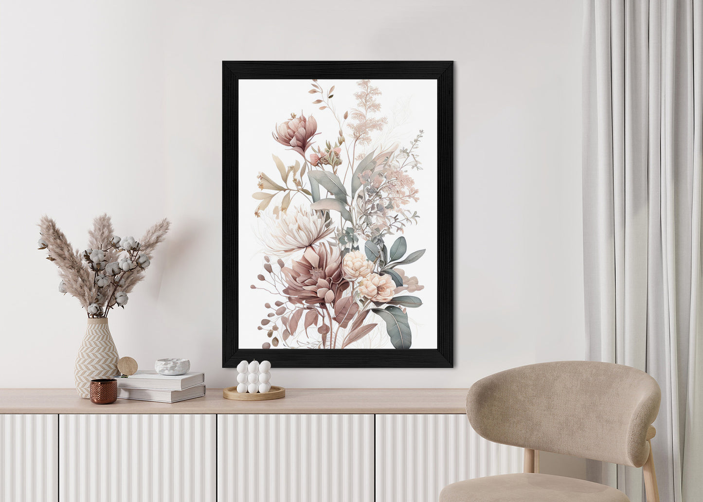 Poster Strauß Romantischer Blumen In Pastelltönen