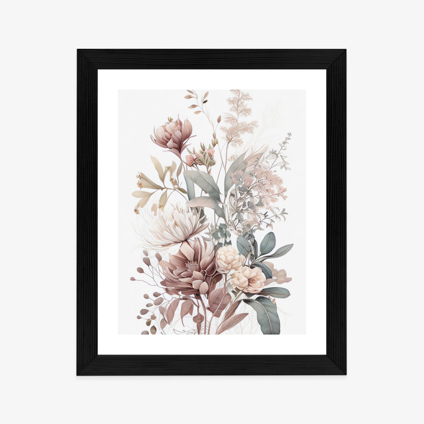 Poster Strauß Romantischer Blumen In Pastelltönen