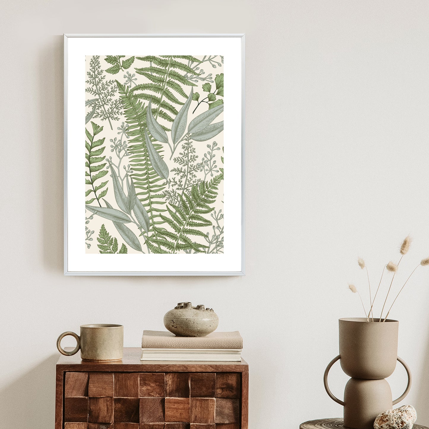 Poster Vintage-Wildpflanzen Auf Beigem Hintergrund