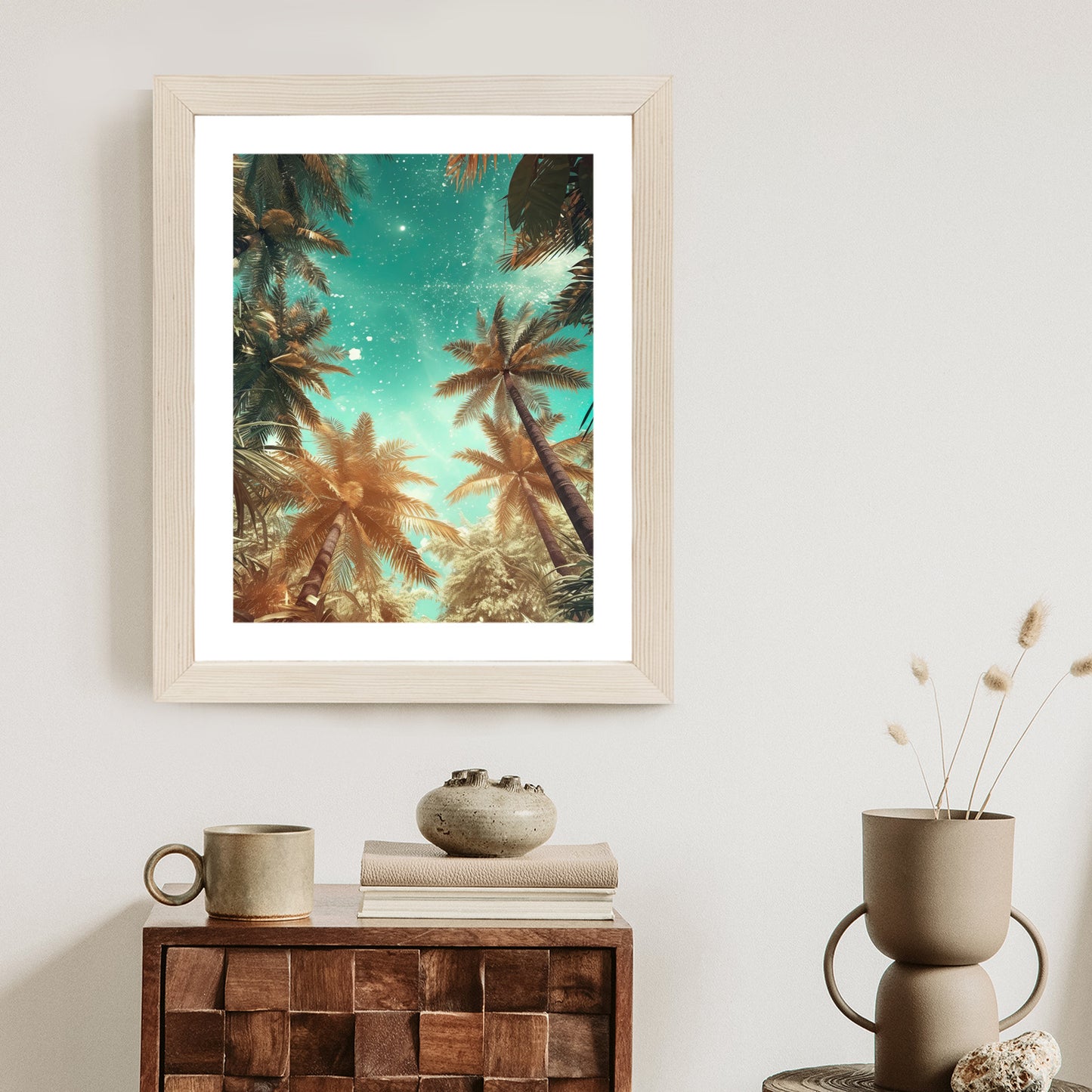 Poster Schöne Sommerpalmen Mit Sternen