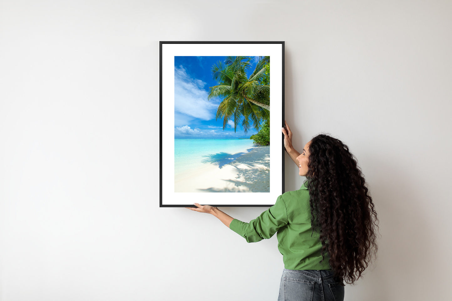 Poster Tropische Malediveninsel Mit Weißem Sandstrand Und Meer