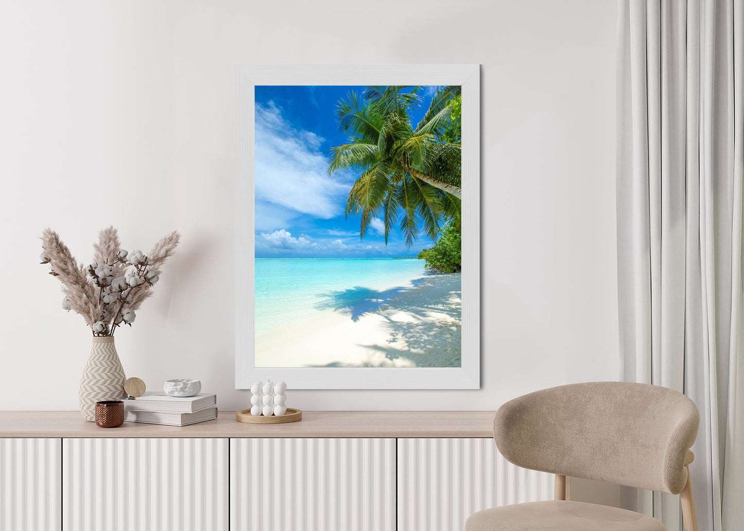 Poster Tropische Malediveninsel Mit Weißem Sandstrand Und Meer
