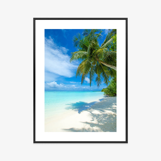 Poster Tropische Malediveninsel Mit Weißem Sandstrand Und Meer