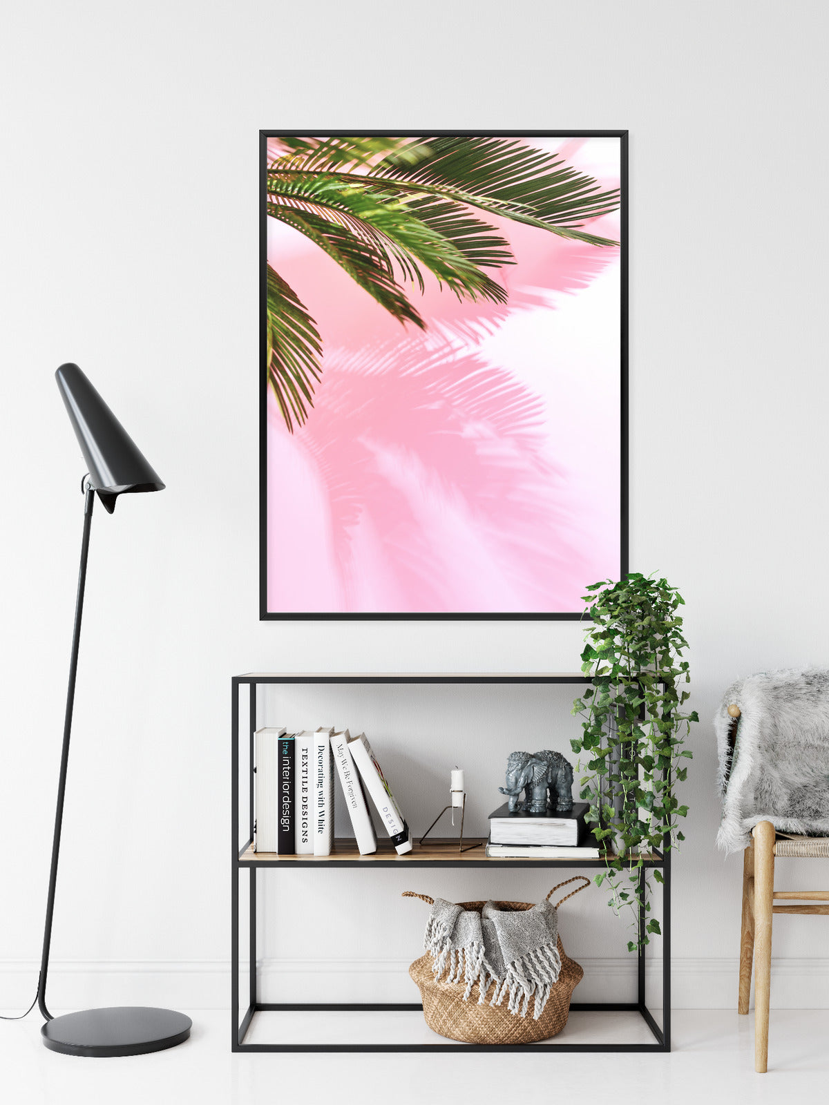 Poster Sommerpalme Vor Einer Rosa Wand