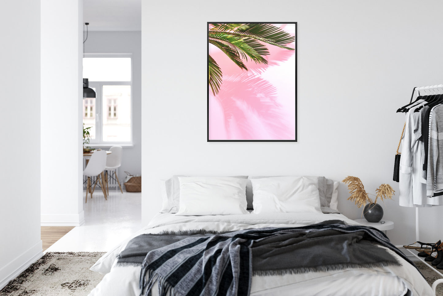 Poster Sommerpalme Vor Einer Rosa Wand