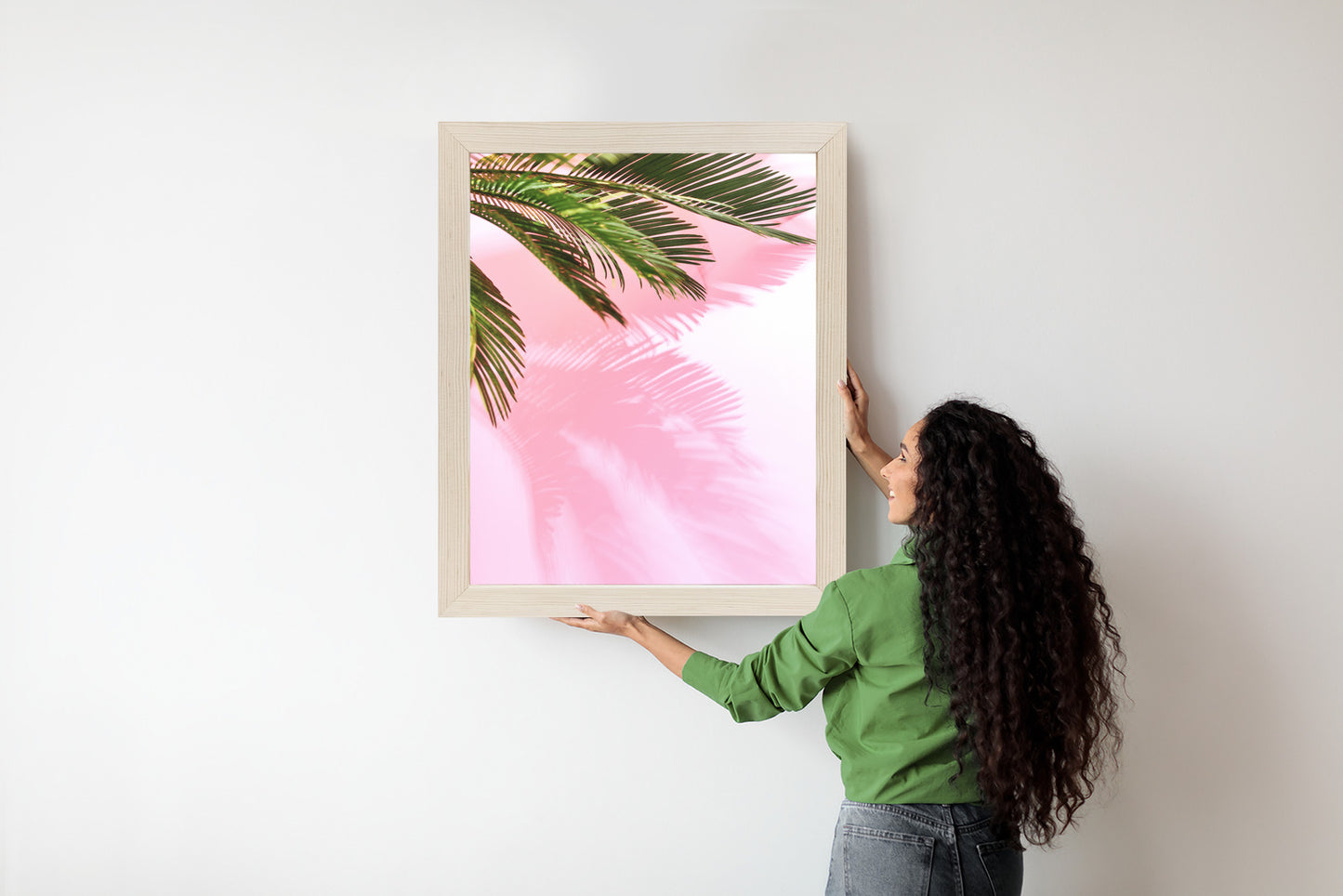 Poster Sommerpalme Vor Einer Rosa Wand