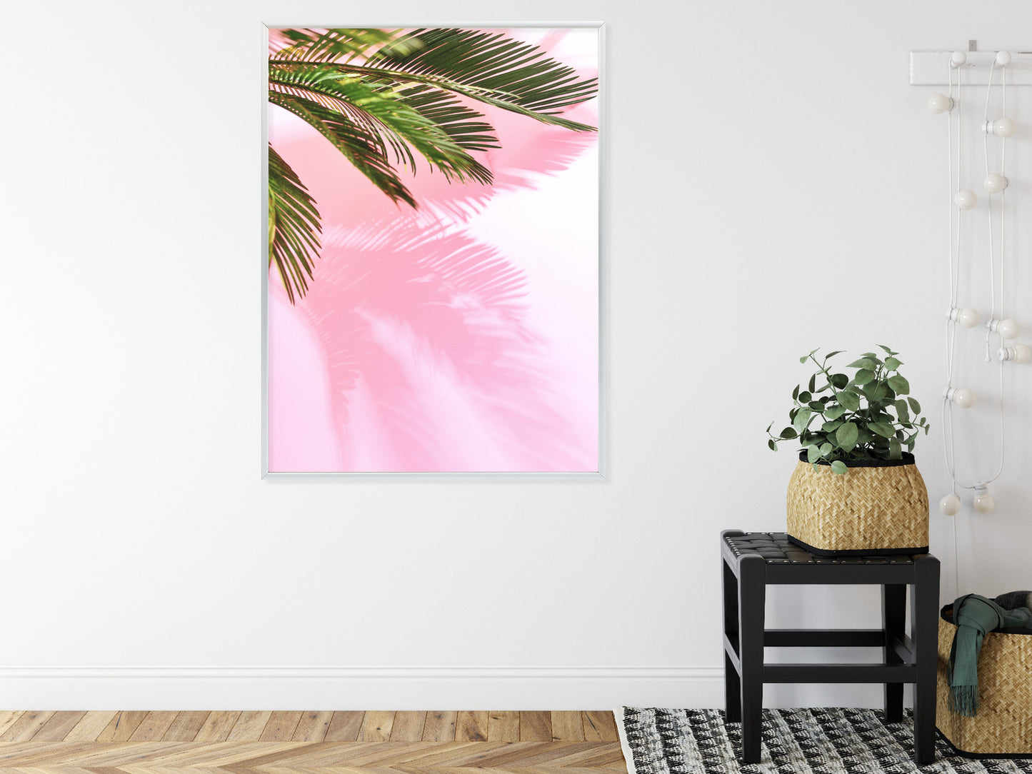 Poster Sommerpalme Vor Einer Rosa Wand