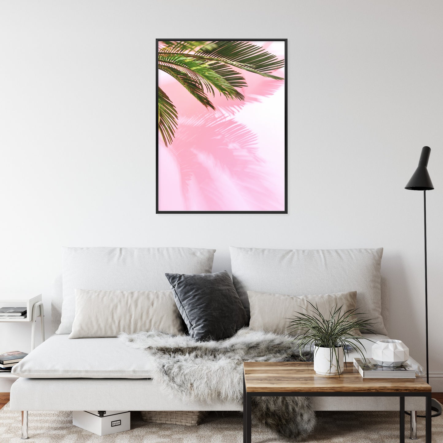 Poster Sommerpalme Vor Einer Rosa Wand