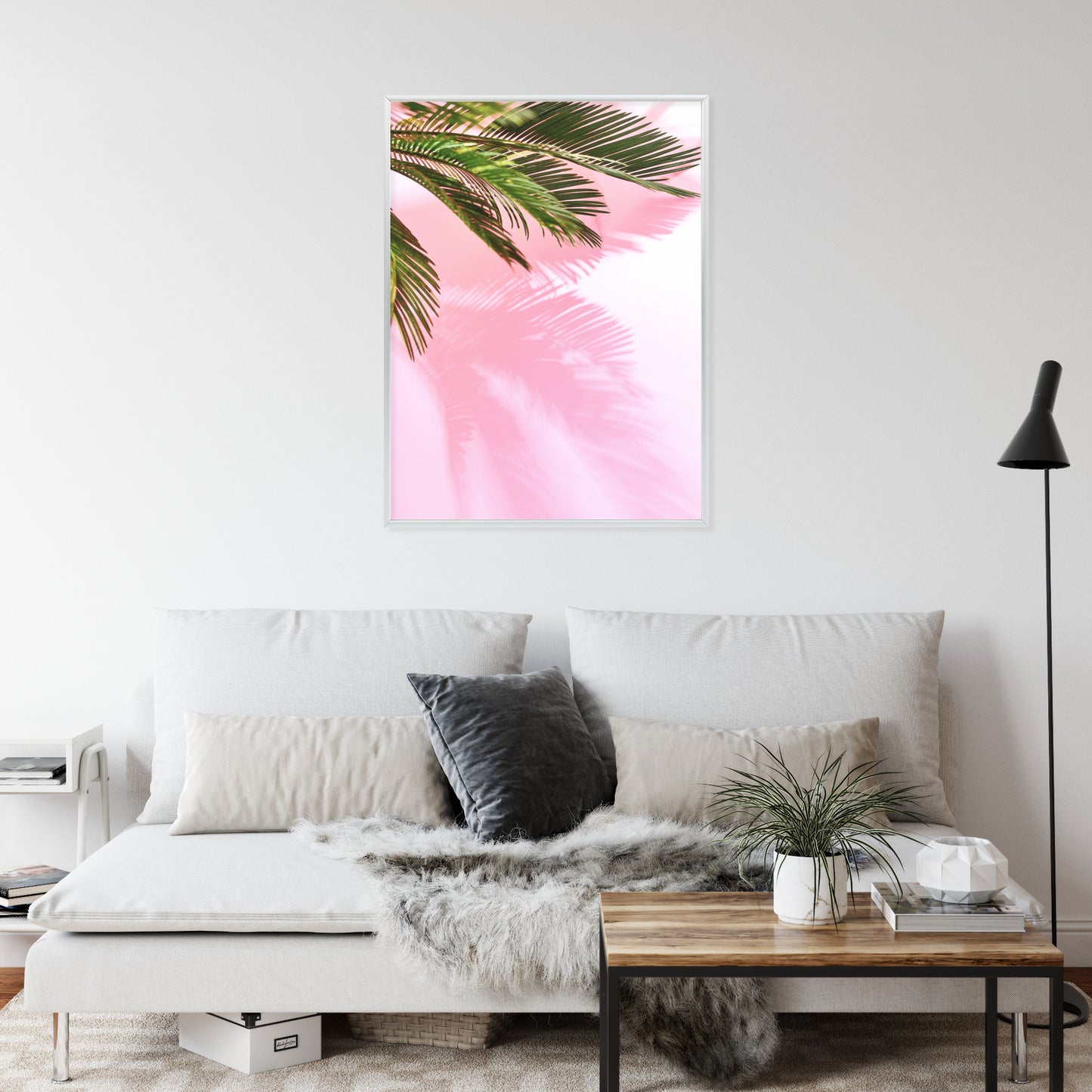 Poster Sommerpalme Vor Einer Rosa Wand