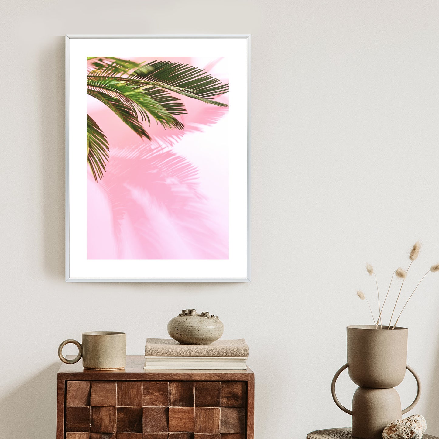 Poster Sommerpalme Vor Einer Rosa Wand
