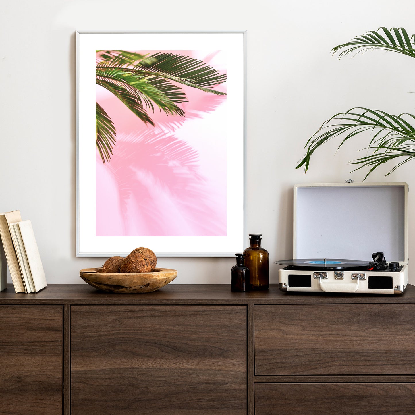 Poster Sommerpalme Vor Einer Rosa Wand