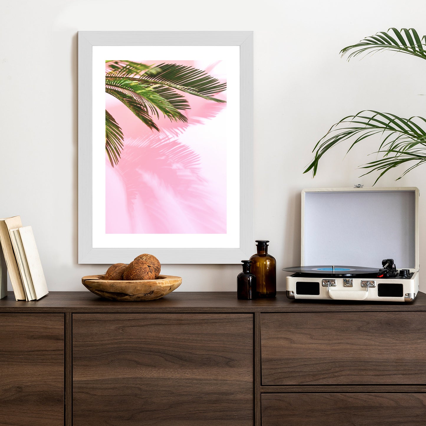 Poster Sommerpalme Vor Einer Rosa Wand