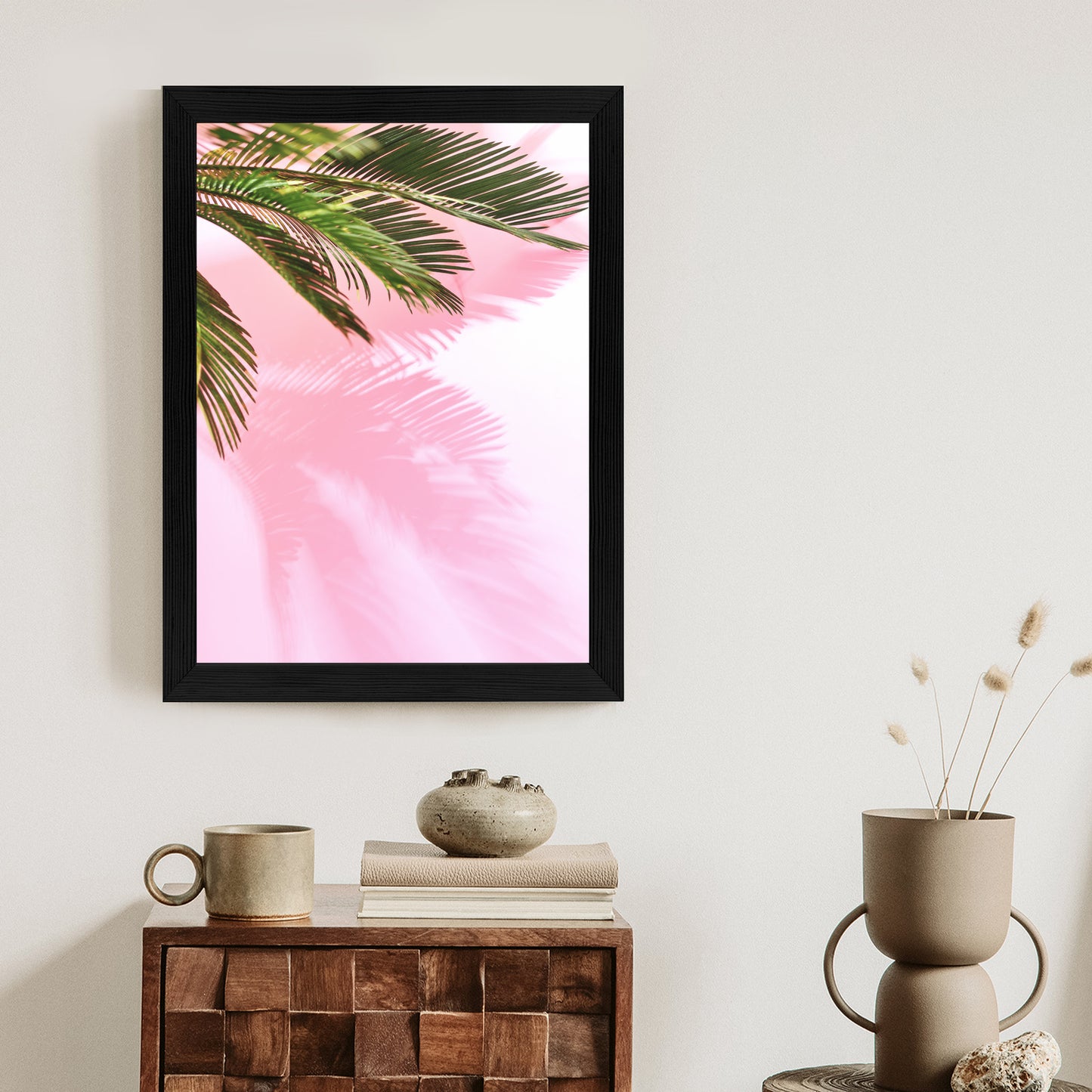 Poster Sommerpalme Vor Einer Rosa Wand