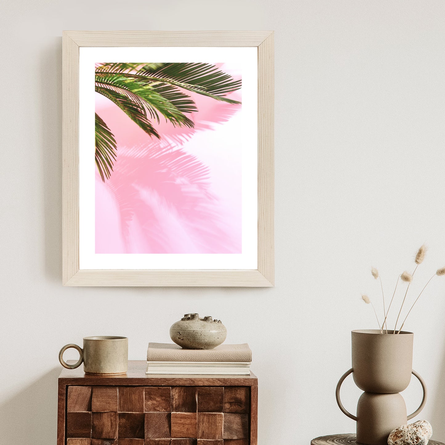 Poster Sommerpalme Vor Einer Rosa Wand
