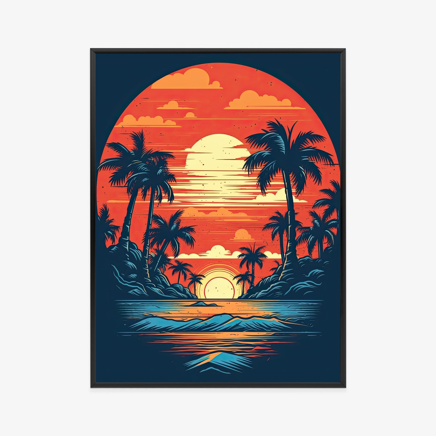 Poster Sommerstrand Mit Palmen Und Meer