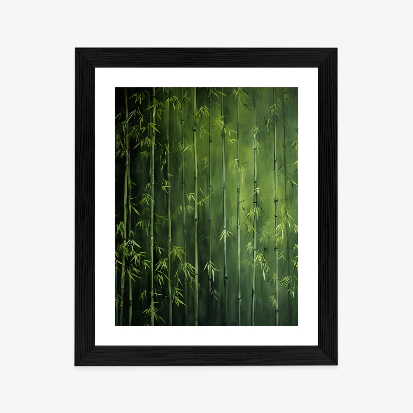 Poster Grüner Bambuswald Rahmen Holz Mit Passepartout Farbe Natürlich
