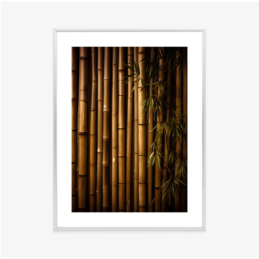 Poster Bambuswand Rahmen Holz Mit Passepartout Farbe Natürlich