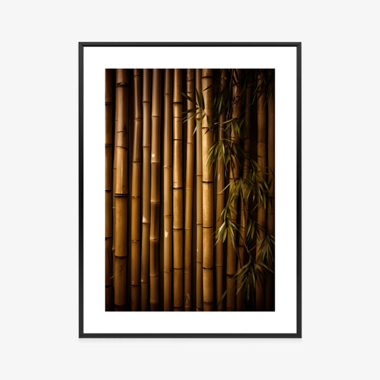 Poster Bambuswand Rahmen Holz Mit Passepartout Farbe Natürlich