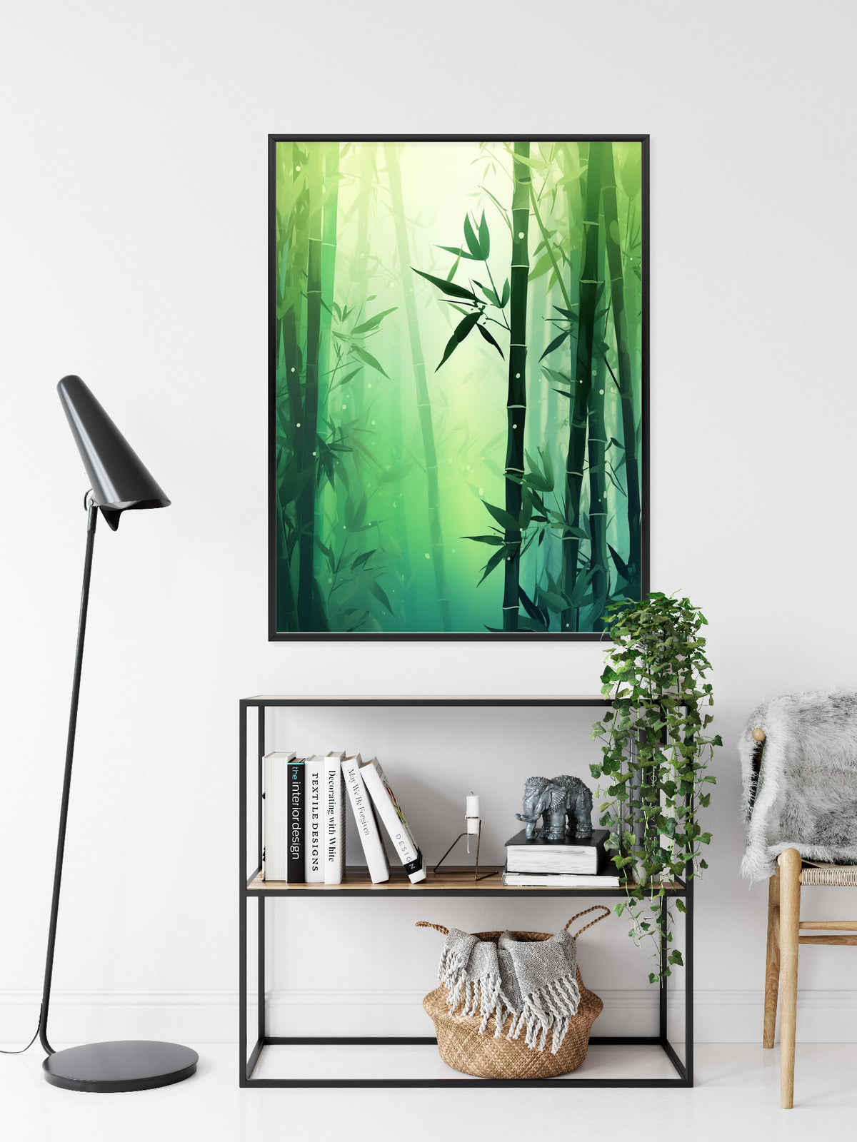 Poster Bambuswald In Der Sonne Rahmen Holz Mit Passepartout Farbe Natürlich
