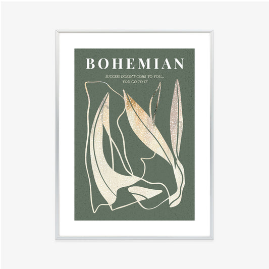 Poster Moderne Illustration Mit Goldenen Elementen Rahmen Holz Mit Passepartout Farbe Natürlich