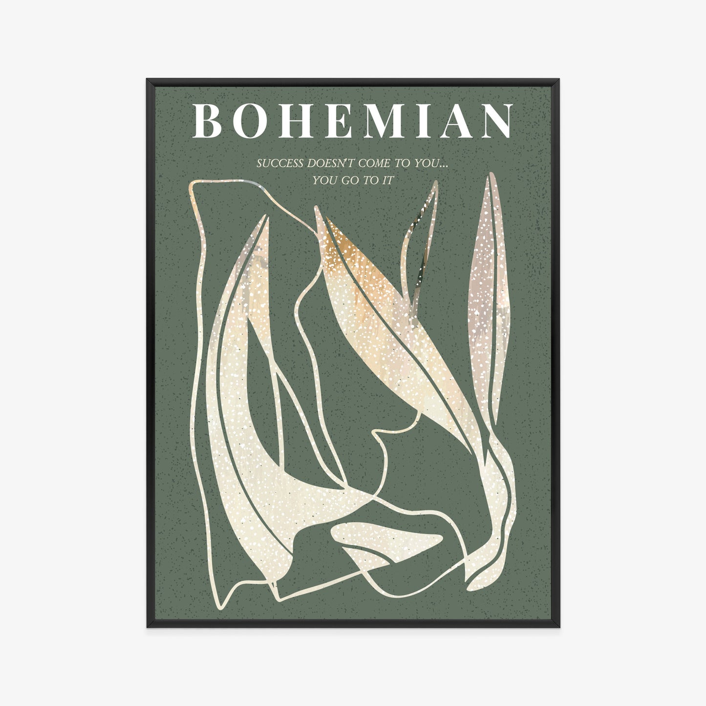 Poster Moderne Illustration Mit Goldenen Elementen Rahmen Holz Mit Passepartout Farbe Natürlich