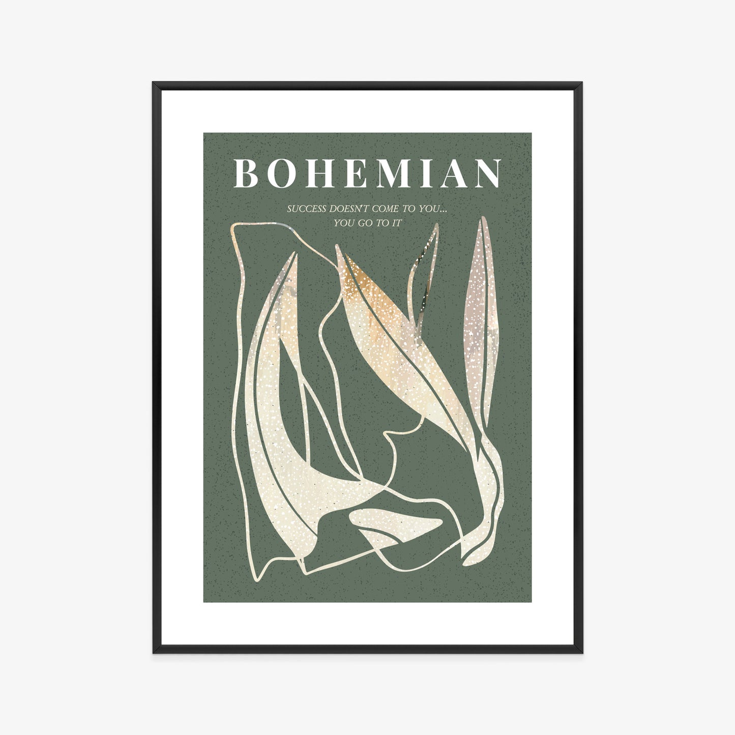 Poster Moderne Illustration Mit Goldenen Elementen Rahmen Holz Mit Passepartout Farbe Natürlich