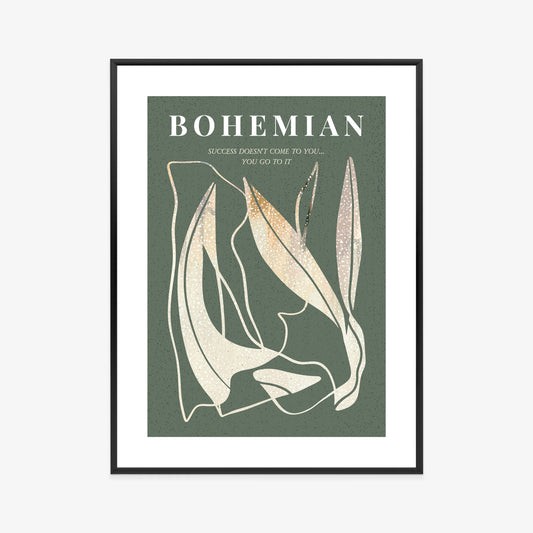 Poster Moderne Illustration Mit Goldenen Elementen Rahmen Holz Mit Passepartout Farbe Natürlich