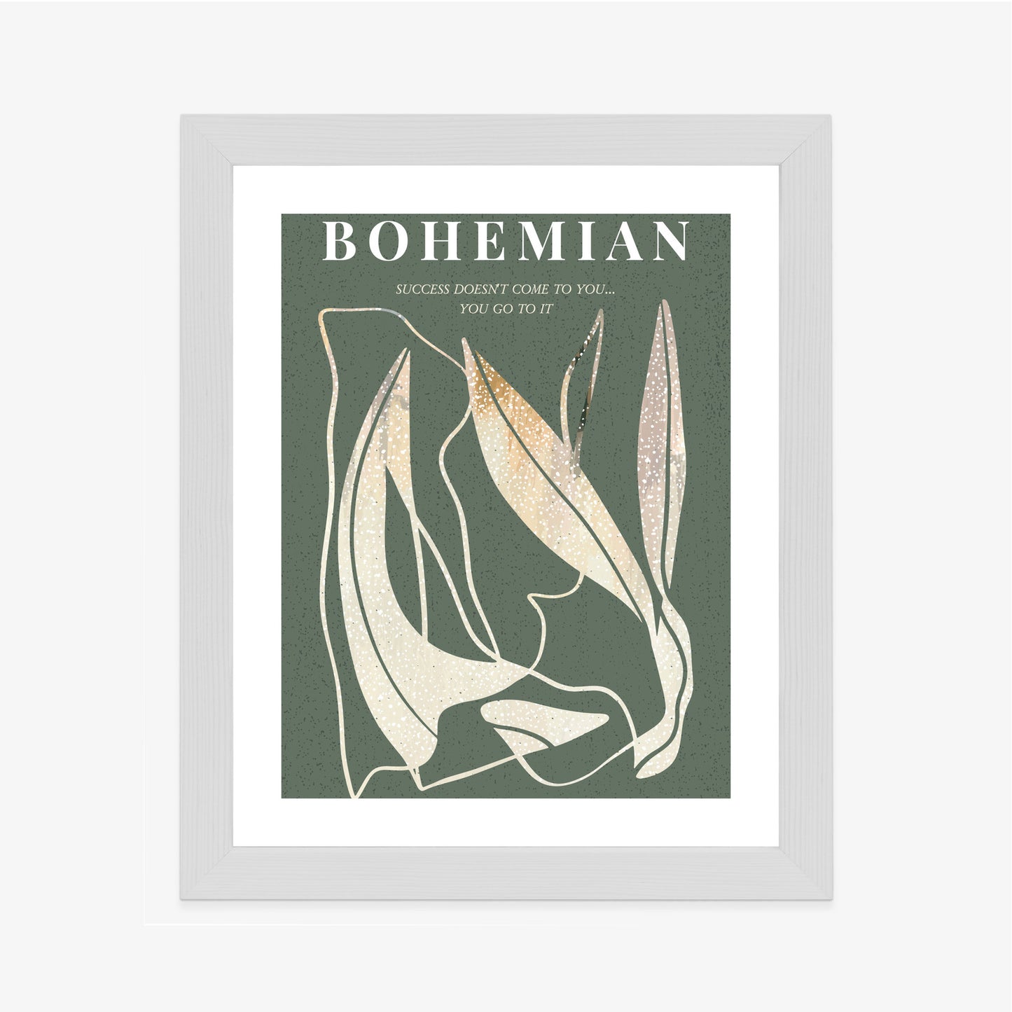 Poster Moderne Illustration Mit Goldenen Elementen Rahmen Holz Mit Passepartout Farbe Natürlich