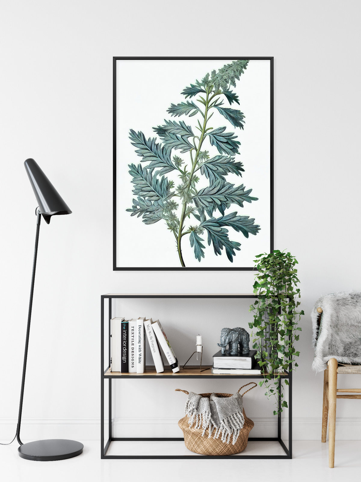Poster Salbeiblatt Rahmen Holz Mit Passepartout Farbe Natürlich