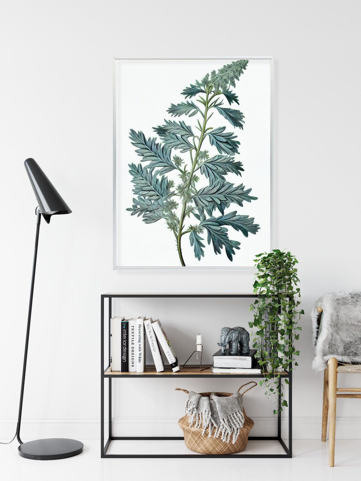 Poster Salbeiblatt Rahmen Holz Mit Passepartout Farbe Natürlich