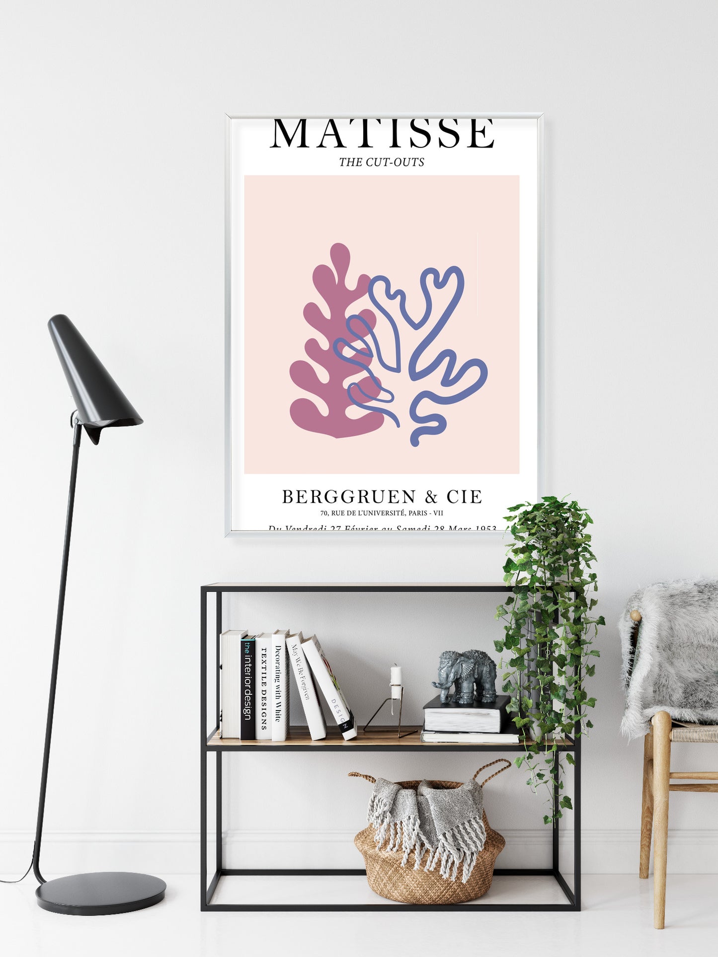 Poster Matisse-Korallen Rahmen Holz Mit Passepartout Farbe Natürlich