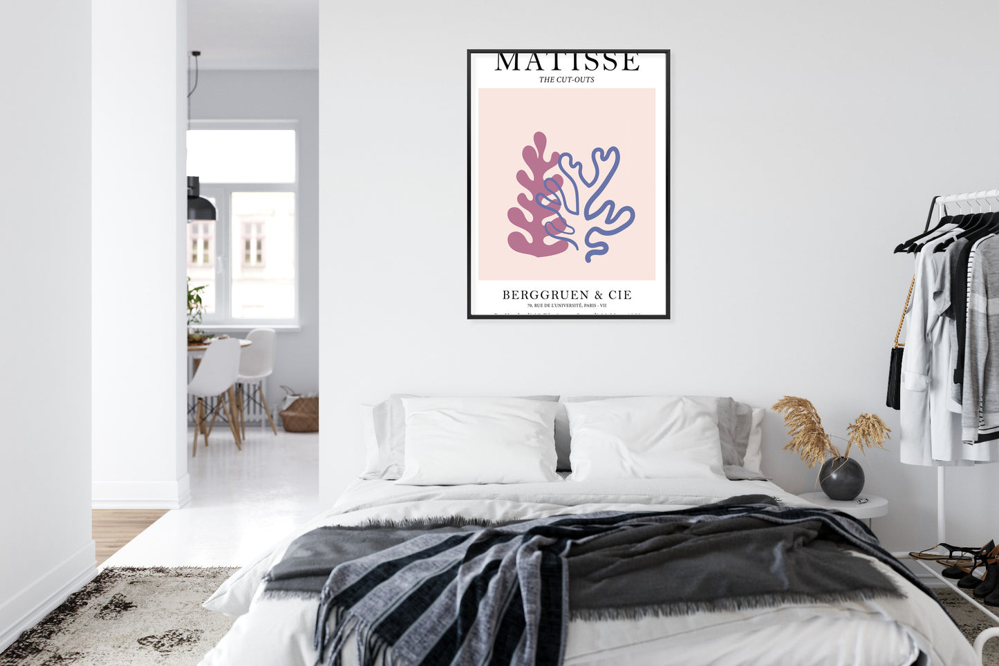 Poster Matisse-Korallen Rahmen Holz Mit Passepartout Farbe Natürlich