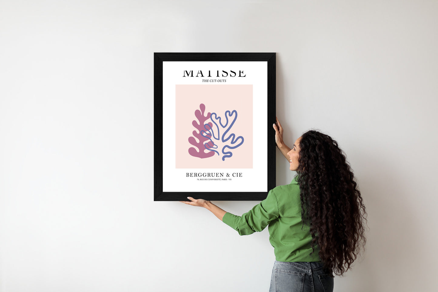 Poster Matisse-Korallen Rahmen Holz Mit Passepartout Farbe Natürlich